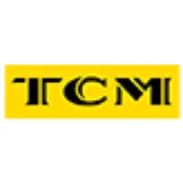 Logotipo de TCM con letras negras sobre un fondo amarillo vibrante, ideal para identificar la marca.